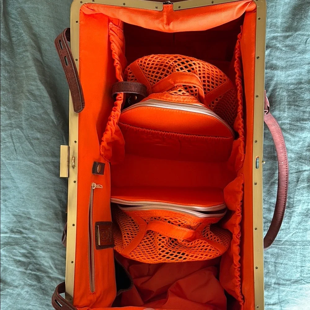 Brown Cork Leather bag Trolala laflore paris packing cubes and luggage adapter - Picture 9 of 14